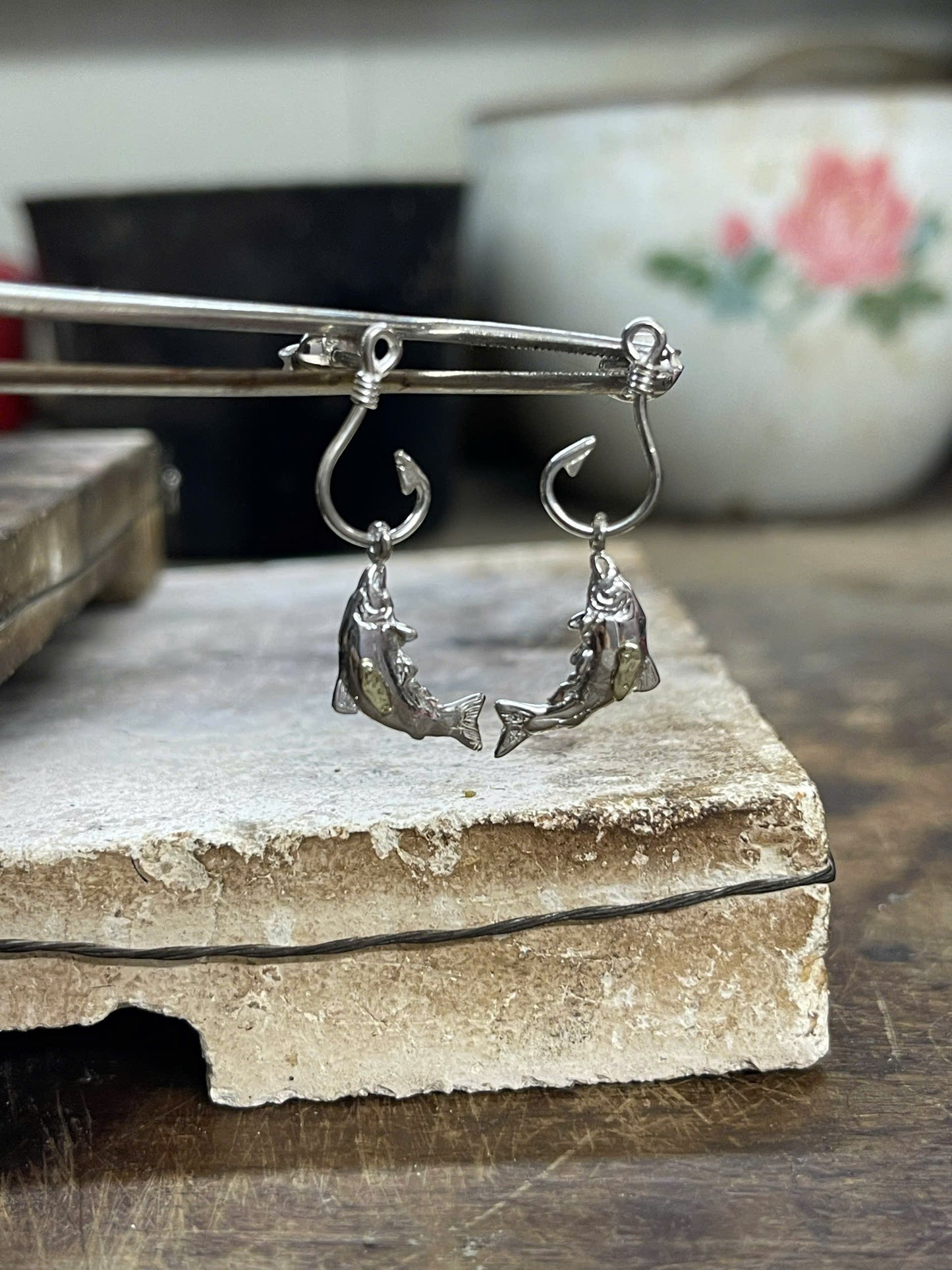 Salmon Dangle Earrings